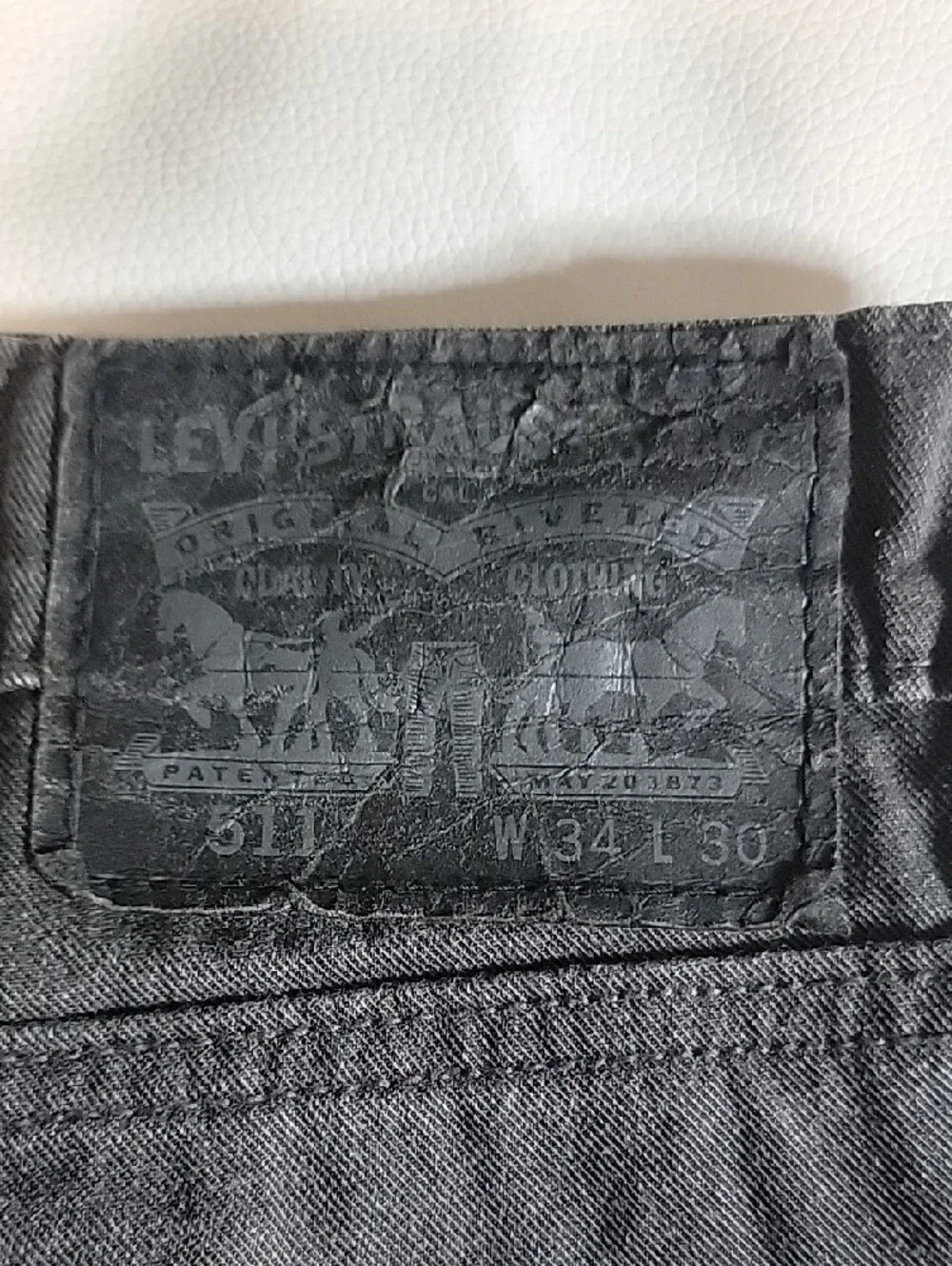 Levi's 511 Slim Straight Jeans Men's 34x30 Black Grey Faded Wash Denim